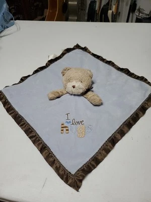 Manta de seguridad azul Carters Child Of Mine Bear I Love Hugs Baby Sonajero Lovey Foto 1 de 4