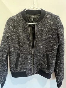 J Crew Woman’s Twead Wool Blend Size 2 Full Zip, Charcoal, Quilt Lined - Picture 1 of 7