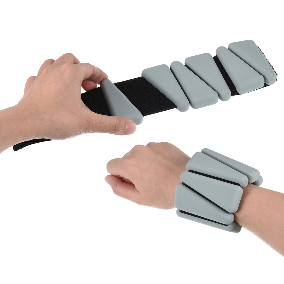 Pesas de tobillo de muñeca ajustables en total (1 lb cada una) de 2 libras grises pesas de piernas de entrenamiento Foto 1 de 4