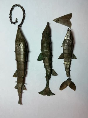 Antiguo pez articulado plateado - Sudamericano - Perú y Bolivia - Artesano  Foto 1 de 4