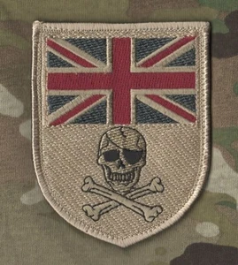 CJSOTF-A Special Air Service SAS CAMP BASTION CAMO UK ONE EYE SKULL vêlkrö PATCH - Picture 1 of 12