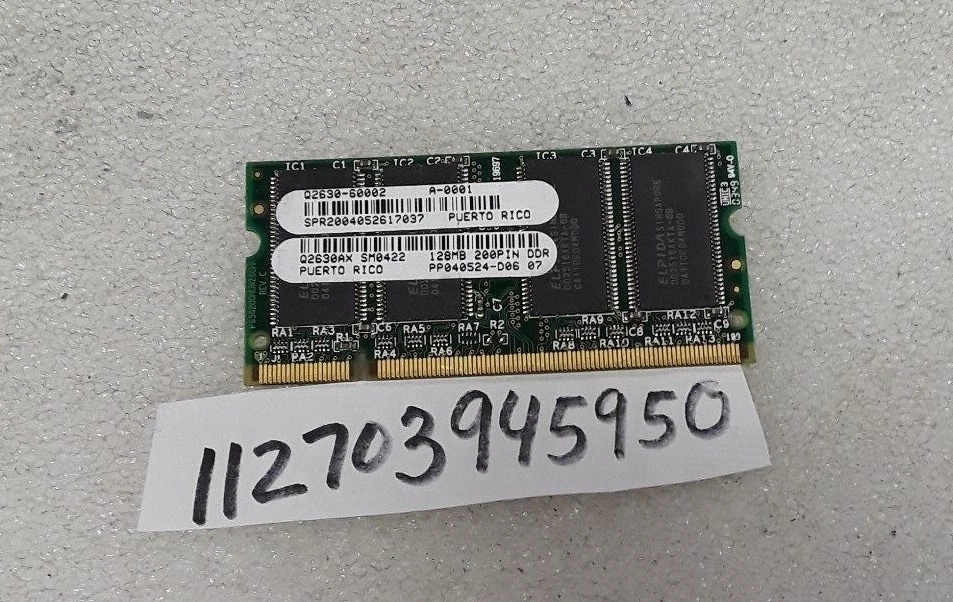 HP LASERJET 128MB DDR1 266MHZ  200PIN SODIMM 4650 5550 Q2630-60002 Q2630AX   - Image 1 of 1