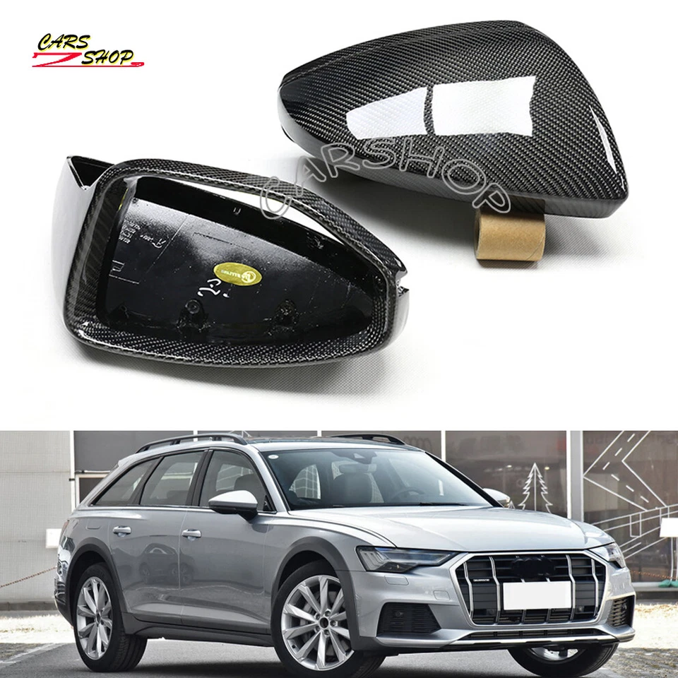 碳纤维侧镜盖带 O 车道替换件适用于奥迪 C8 A6 S6 A7 A8 19-24 — 第 1/4 张图片