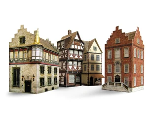 Schreiber-Bogen Kartonmodellbau 4 Altstadthäuser | Papier Modellbausatz - Bild 1 von 2