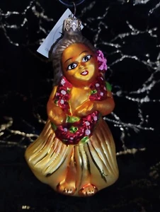 Vintage raro ornamento Christopher Radko🎄Aloha Hula🎄 ragazza 6495004-0 - Foto 1 di 5