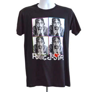 2pac T-shirt Medium Tupac Shakur Poetic Justice Black Cotton Hip Hop Tee - Picture 1 of 6