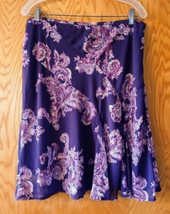 NWT Worthington 14P Paisley Skirt in Shades of Purple, Retails $36.00 - Picture 1 of 6