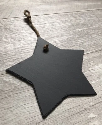 Handmade Slate Large Star Chalkboard Xmas Weddings Shabby Chic Blackboard Memo - Image 1 of 4