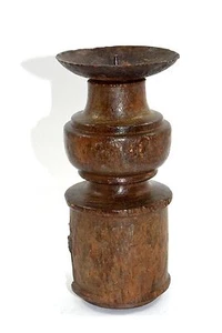 Antique nice decorative solid wooden kneerest candle stand rich patina. G62-80 - Picture 1 of 6