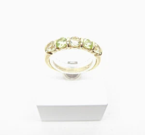 9ct Gold Ring Peridot & Green Amethyst Hallmarked Yellow Gold size Q Gift Box - Picture 1 of 7