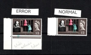ERROR SG648 SHAKESPEARE 1964 WHITE SHIFT AND GREEN SMUDGES UM - Picture 1 of 1