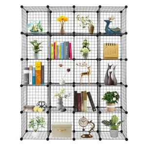 20 Cube Interlocking DIY Bookcase Display Cabinet Organiser Shoe Storage Rack - Picture 1 of 8