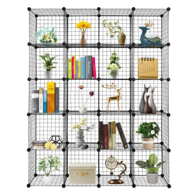 20 Cube Interlocking DIY Bookcase Display Cabinet Organiser Shoe Storage Rack - Image 1 of 4