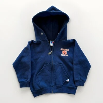 Винтажная толстовка с капюшоном Auburn Tigers размер S синяя флисовая детская спортивная толстовка Russell - Изображение 1 из 4