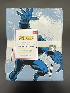 Edredón doble Pottery Barn Kids The Avengers Heroes brilla en la oscuridad nuevo con etiquetas - Imagen 1 de 3