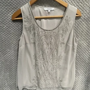 NIGHTINGALE WOMENS TOP SIZE UK 12 GREY SLEEVELESS ROUND NECK - Picture 1 of 9