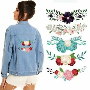 10pcs/Set Flowers Iron On Patches For DIY Heat Transfer Clothes Thermal Stickers - Picture 1 of 8