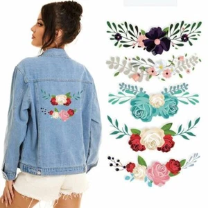 10pcs/Set Flowers Iron On Patches For DIY Heat Transfer Clothes Thermal Stickers - Picture 1 of 8