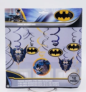 BATMAN DC COMICS Swirl Decorations 12 Pcs Value Pack Birthday Party Spiral New - Picture 1 of 6