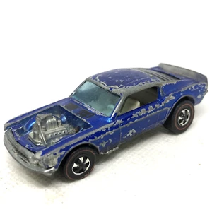 Hot Wheels Redline Mustang Boss Hoss Car 1969 Blue White Int. Made In Hong Kong - Picture 1 of 10