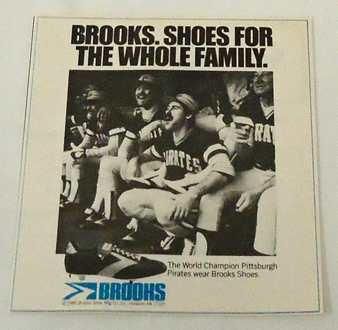 1980 Brooks shoes ad ~ WORLD CHAMPION PITTSBURGH PIRATES Cover