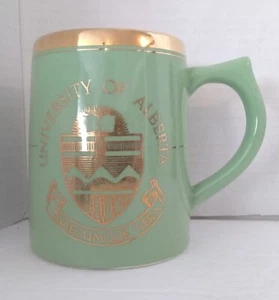 University Of Alberta Vintage Coffee Mug Cup 22kt Gold Accents VG Used No Chips - Picture 1 of 9