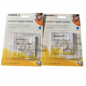 (2) Medela 24mm Contact Nipple Shields New In Retail Box Medium M 24 mm #67203 - Picture 1 of 2