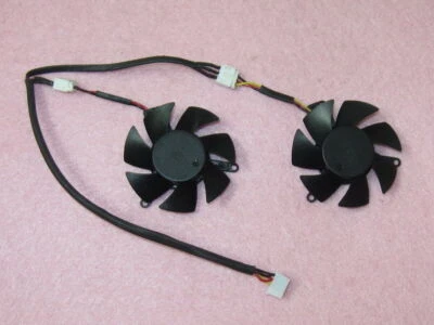 Pair Fans Cooler Fan For MSI R6450 R6570 R6670 FY04510H12SFA FY04510H12SAA 45mm - Image 1 of 2