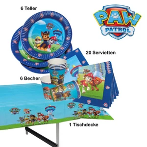 PAW PATROL Kinder Geburtstag Party - Teller Becher Servietten Tischdecke 33 tlg - Bild 1 von 1