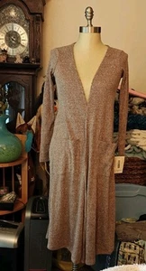 Lularoe Ribbed Marled Mauve Pink LongLine Pockets Duster Cardigan Xs Nwt - Picture 1 of 8