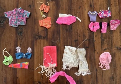 Vtg Barbie 60s 70s 80s Doll Clothes Lot  Tops Bathing Suits Scarf Lot - Image 1 of 4
