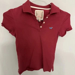 Hollister HCO Women's Polo Collared Shirt Red Size Medium - Picture 1 of 9