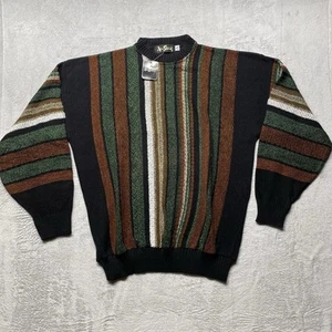 VTG Alan Stuart Sweater Mens Extra Large Black Coogi Style NOS NWT USA Made 80s - Picture 1 of 12