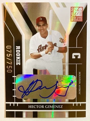 Donruss Elite #151 2004 Hector Gimenez automático/750 autógrafo de novato radiocontrol Astros SP Foto 1 de 2