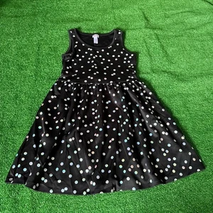 Justice Mädchen Größe 10 schwarz mit silbernen Tupfen elegantes Fit & Flare Kleid - Bild 1 von 10