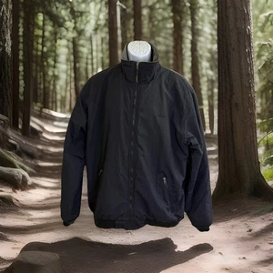 LL Bean Jacket Navy Coat Mens Black Fleece Lined Thinsulate 205108 Size XL Tall - Picture 1 of 15