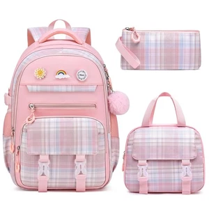 Schulrucksack Set für Mädchen, 3tlg Büchertasche mit Brotdose Federmäppchen Kinder Sc... - Bild 1 von 8