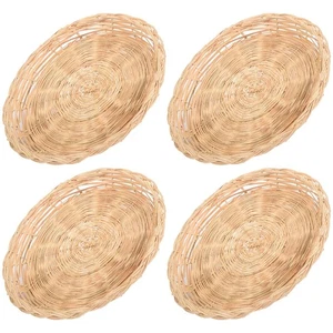4 Stück Bambus Tellerhalter - 10 Zoll Rund Gewebt Tellerhalter, Wiederverwendbar 5664 - Bild 1 von 5
