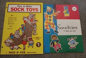 2 Books π How to Make Sock Toys Pattern Crafts Book Pack O Fun Publications - Picture 1 of 2