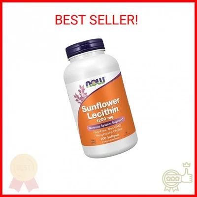 Добавки NOW, подсолнечный лецитин 1200 мг с фосфатидилхолином, 200 г - Изображение 1 из 2