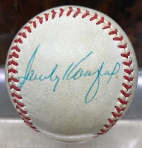 HOF SANDY KOUFAX DODGERS & HOF LOU BROCK CARDINALS CO-SIGNED BASEBALL w/ Holder - Picture 1 of 5