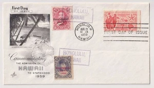E4751: Hawaii #57, #66 Used on 1959 Hawaii FDC, RARE!! - Picture 1 of 1
