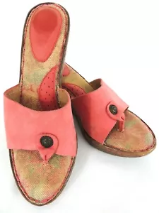 Sandalias para mujer Born talla US 8 EUR 39 cuña rosa oscuro gamuza - Imagen 1 de 12