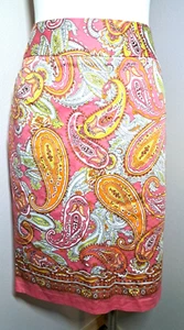 CHARTER CLUB rosa Paisley Rock 12 gerade Stretch Baumwolle Party groovy - Bild 1 von 5