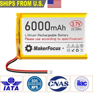 3.7V 6000mAh Lithium Polymer Rechargeable Lipo Battery PH2.0 Plug for Meshtastic - Picture 1 of 9