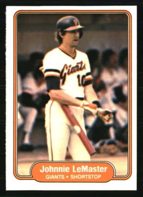 Johnnie LeMaster 1982 Fleer #393 BASEBALL Card - Image 1 of 2