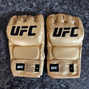UFC Champion MMA Gold Fight Gloves PAIR Boxing Leather - Great For Autographs - Picture 1 of 2