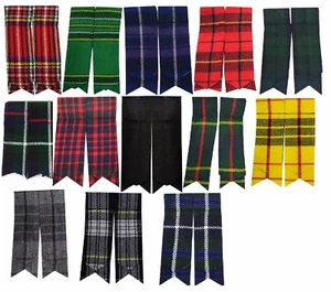 Scottish Kilt Sock Flashes various Tartans/Highland Kilt Hose Flashes pointed - Picture 1 of 26