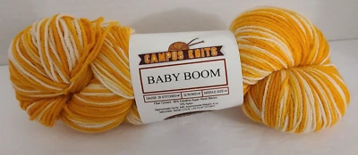 FIESTA BABY BOOM "KNOXVILLE NARANJA Y BLANCO" Extrafino Superwash Merino 4oz madeja Foto 1 de 4