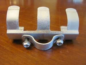 COOL VINTAGE ANTIQUE BICYCLE HANDLE BAR STEEL FLASHLIGHT CLAMP HOLDER W/SCREWS - Picture 1 of 5